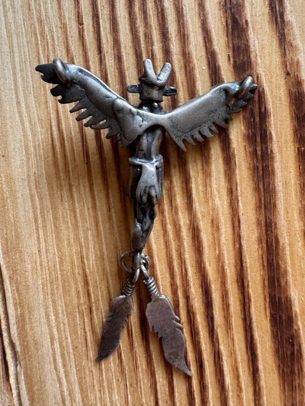 Sterling Silver Winged Kachina Pendant